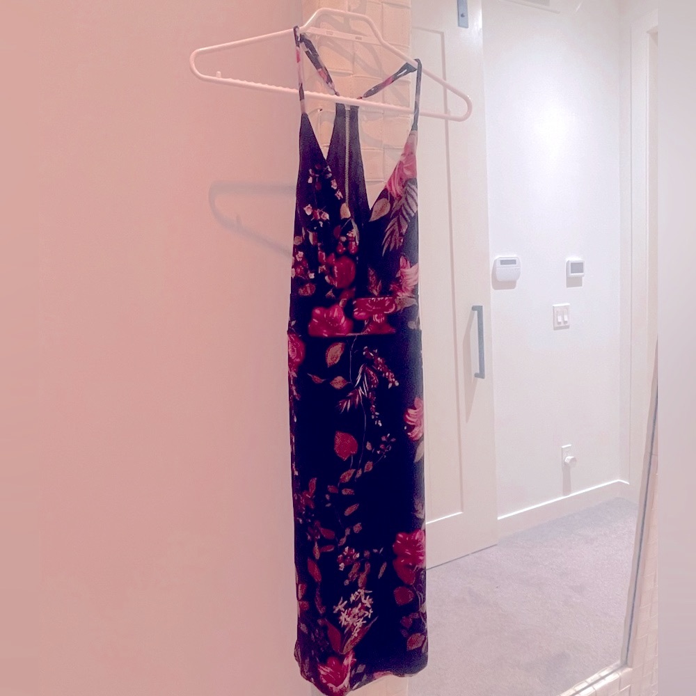 Long velvet floral dress